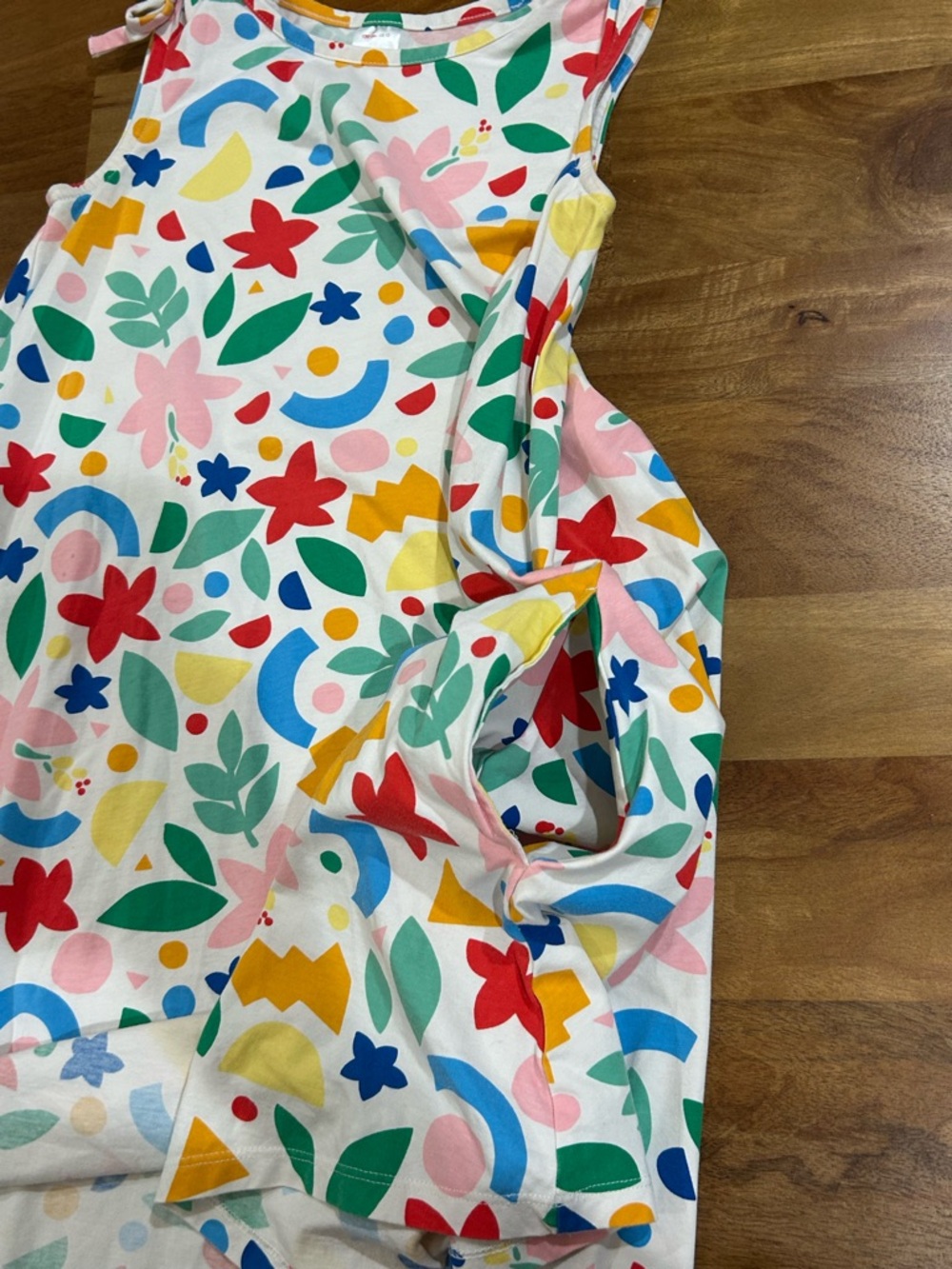 Hanna Andersson Girls Colorful Floral & Leaf Print Flowy Cotton Sundress Sz. 150 - Picture 7 of 10